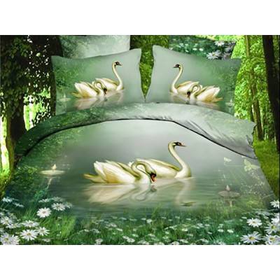 Комплект постельного белья Swans Lake сатин 3D эффект 