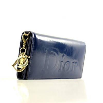 Брендовый кошелек синий Dior кожзам