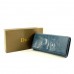 Брендовый кошелек синий Dior кожзам на защелке