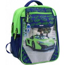 Школьный рюкзак Audi зеленый с машиной 