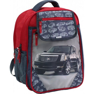 Школьный рюкзак Nissan красный с машиной 