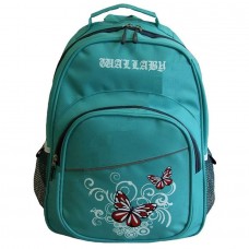 Школьный ортопедический рюкзак для девочек зеленый Wallaby размер 390x300x120