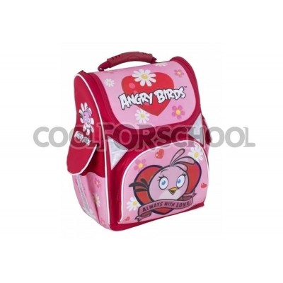 Школьный рюкзак розовый Angry Birds