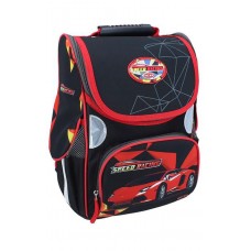 Школьный каркасный рюкзак для мальчиков Rainbow Racing черный размер 340x140x250