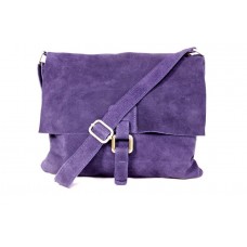 Женская сумка мессенджер Клио замшевая кожа синяя (Италия)