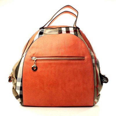 Женская сумка рюкзак Галатея оранжевая кожзам 