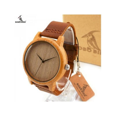 Мужские бамбуковые часы Bobo Bird коричневые