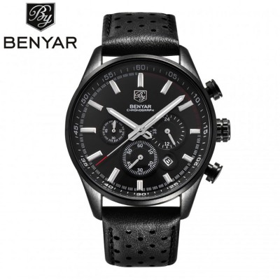 Мужские классические часы Benyar Grand Black черные