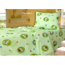 Комплект детского постельного белья Пуговки зеленые бязь белорусская