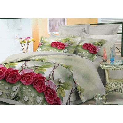 Комплект постельного белья Бордовые розы микросатин 