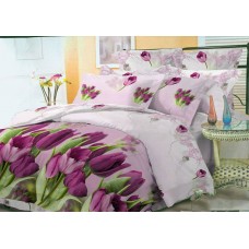 Комплект постельного белья Фиолетовые тюльпаны микросатин 