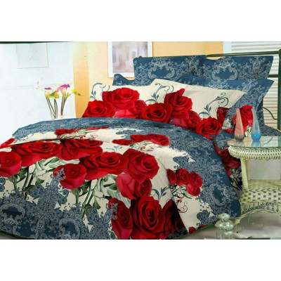 Комплект постельного белья Красные розы микросатин