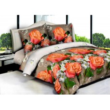 Комплект постельного белья Оранжевые розы микросатин 