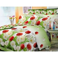 Комплект постельного белья Тюльпаны поплин (Пакистан)