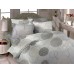 Комплект постельного белья Круги серые двуспальный размер сатин люкс