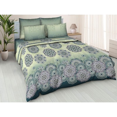 Комплект постельного белья Орнамент зеленый сатин